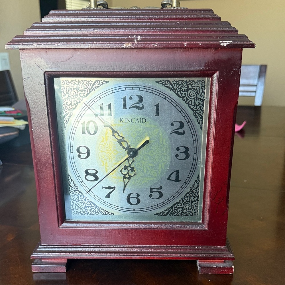 Burgundy Wooden Wall Clock burgundy ,solid wood